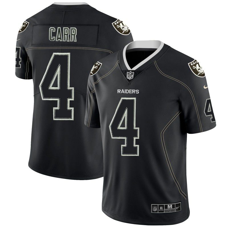 Men Oakland Raiders #4 Carr Nike Lights Out Black Color Rush Limited NFL Jerseys->chicago bears->NFL Jersey